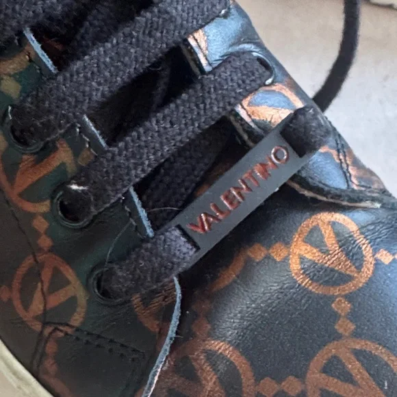 Valentino Black and bronze Patterned Sneakers - Picture 2 of 6